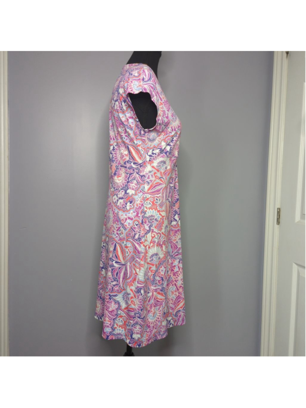 Title Nine Daring Diamalete Tech Dress - M - Purple Floral Paisley Travel - Picture 8 of 16